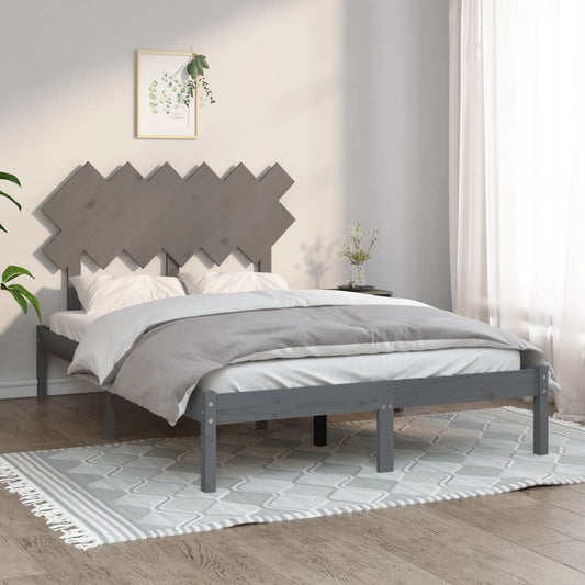 Berkfield Bed Frame Grey 120x190 cm Small Double Solid Wood