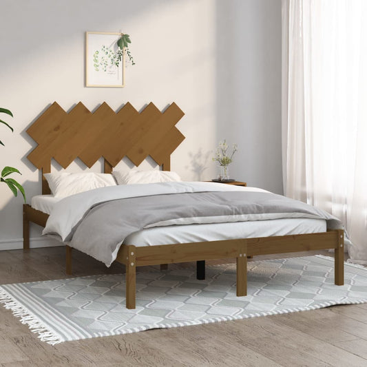 Berkfield Bed Frame Honey Brown 135x190 cm Double Solid Wood