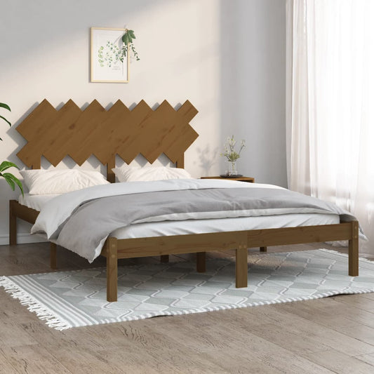 Berkfield Bed Frame Honey Brown 140x190 cm Solid Wood