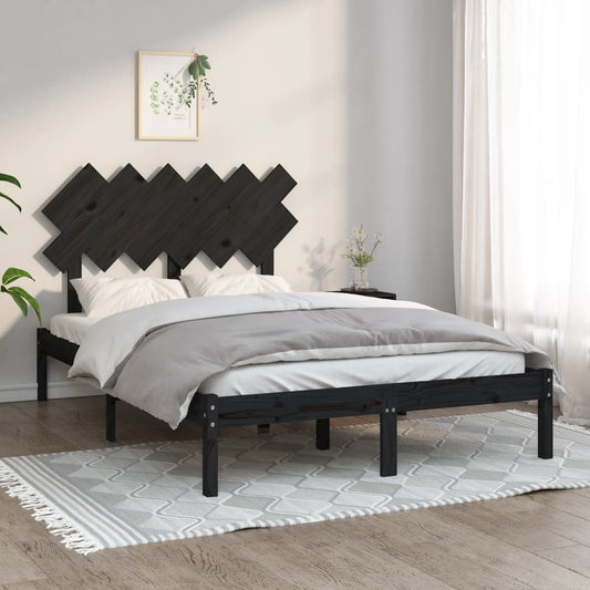 Berkfield Bed Frame Black 120x200 cm Solid Wood