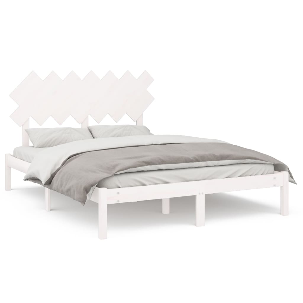 Berkfield Bed Frame White 140x200 cm Solid Wood