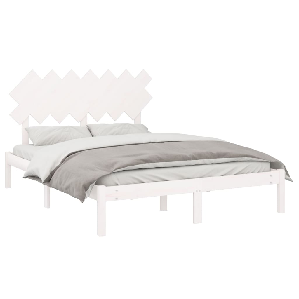 Berkfield Bed Frame White 140x200 cm Solid Wood