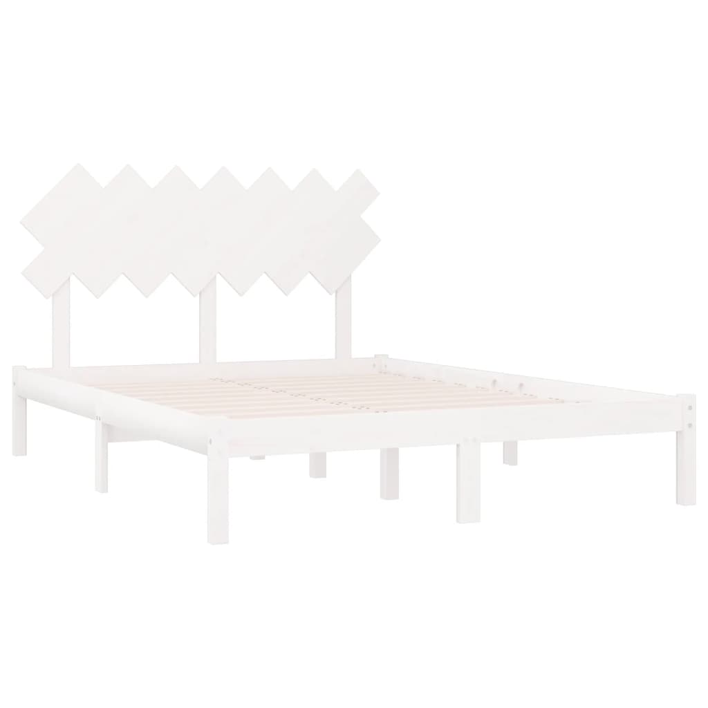 Berkfield Bed Frame White 140x200 cm Solid Wood