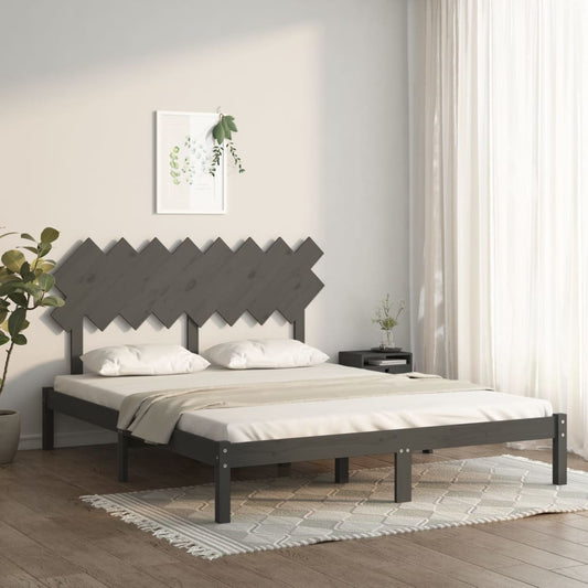 Berkfield Bed Frame Grey 160x200 cm Solid Wood