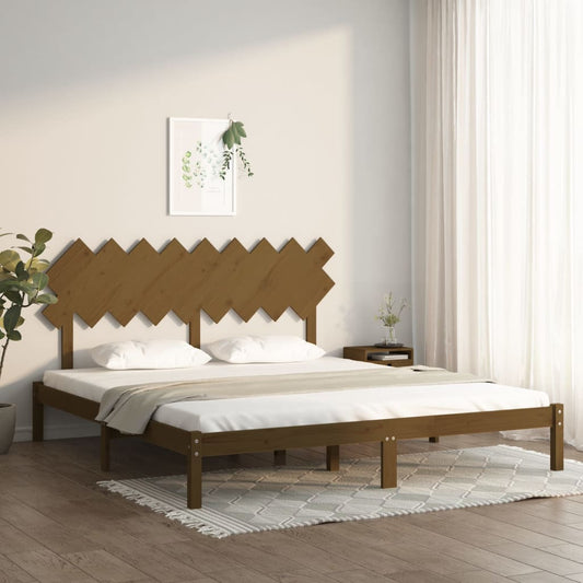 Berkfield Bed Frame Honey Brown 180x200 cm Super King Size Solid Wood