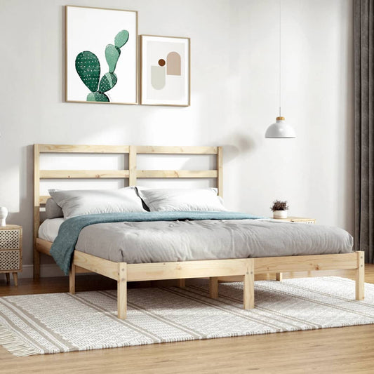 Berkfield Bed Frame Solid Wood 135x190 cm Double