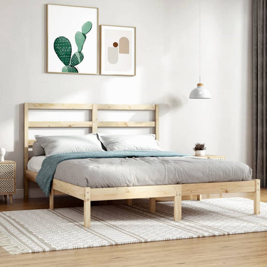 Berkfield Bed Frame Solid Wood Pine 140x190 cm