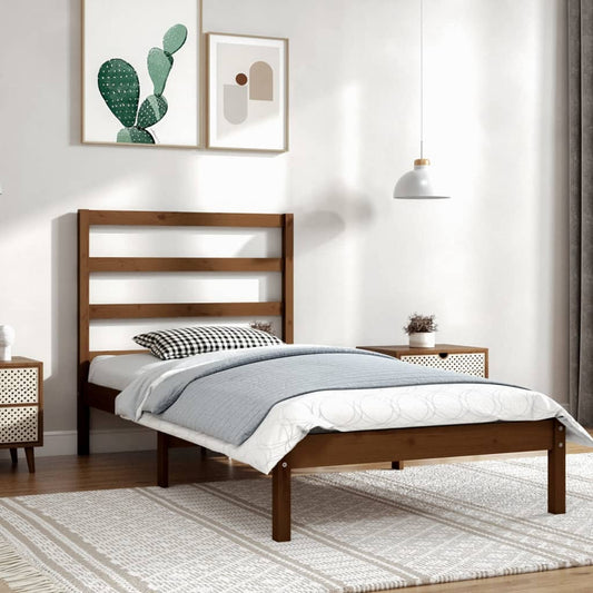 Berkfield Bed Frame Honey Brown Solid Wood Pine 100x200 cm