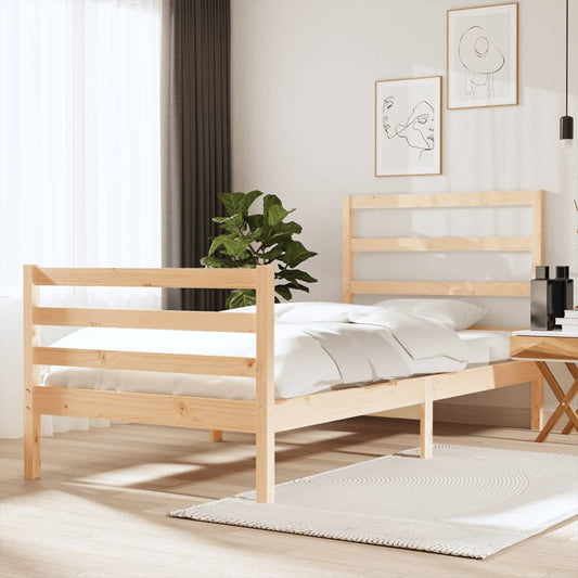 Berkfield Bed Frame Solid Wood Pine 75x190 cm Small Single