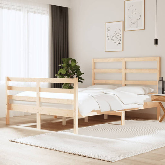 Berkfield Bed Frame Solid Wood Pine 135x190 cm Double