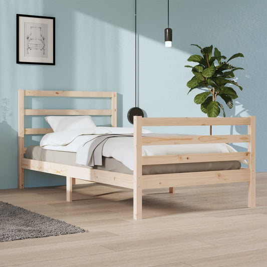 Berkfield Bed Frame Solid Wood Pine 100x200 cm