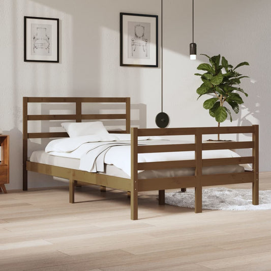 Berkfield Bed Frame Honey Brown Solid Wood Pine 120x200 cm