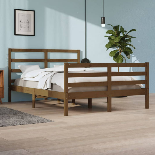 Berkfield Bed Frame Honey Brown Solid Wood Pine 160x200 cm