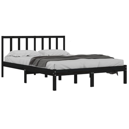 Berkfield Bed Frame Black Solid Wood Pine 120x200 cm