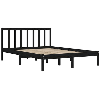 Berkfield Bed Frame Black Solid Wood Pine 120x200 cm