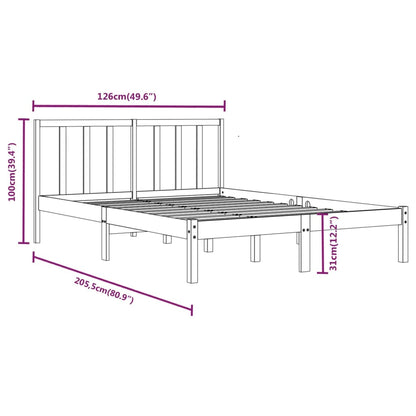 Berkfield Bed Frame Black Solid Wood Pine 120x200 cm