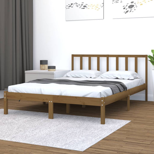 Berkfield Bed Frame Honey Brown Solid Wood Pine 160x200 cm