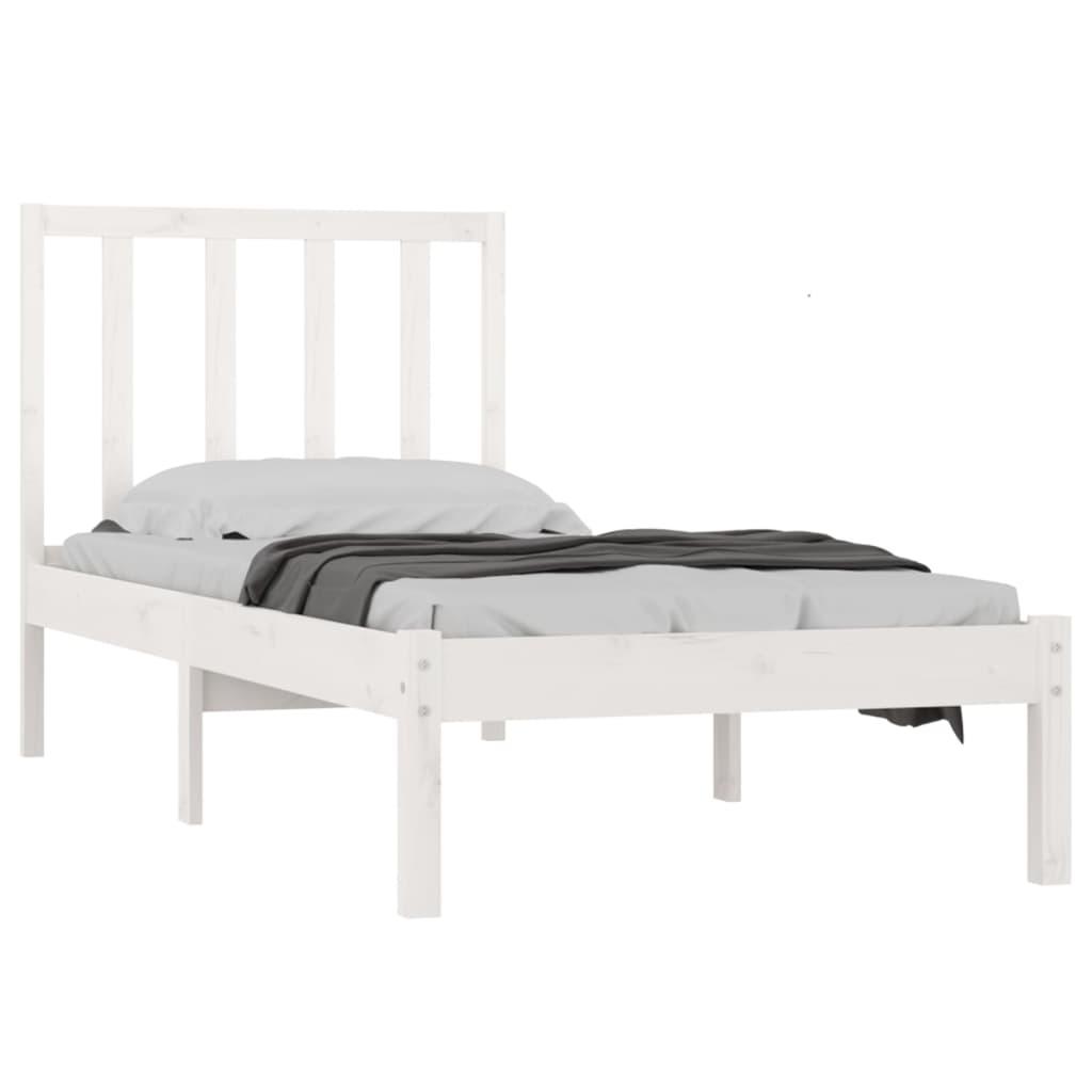 Berkfield Bed Frame White Solid Wood Pine 90x190 cm Single
