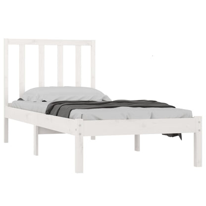 Berkfield Bed Frame White Solid Wood Pine 90x190 cm Single