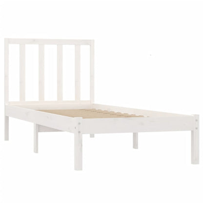 Berkfield Bed Frame White Solid Wood Pine 90x190 cm Single
