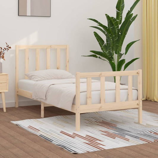 Berkfield Bed Frame Solid Wood 75x190 cm Small Single