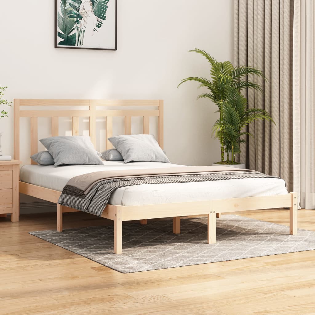 Berkfield Bed Frame Solid Wood 140x190 cm