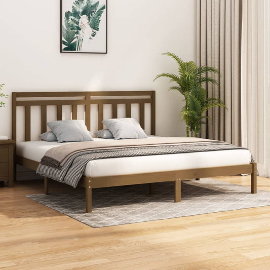 Berkfield Bed Frame Honey Brown Solid Wood 180x200 cm Super King Size