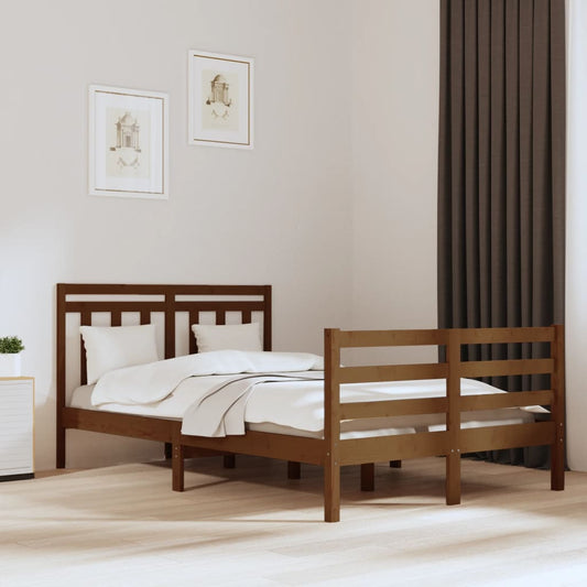 Berkfield Bed Frame Honey Brown Solid Wood 120x200 cm