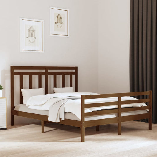 Berkfield Bed Frame Honey Brown Solid Wood 160x200 cm