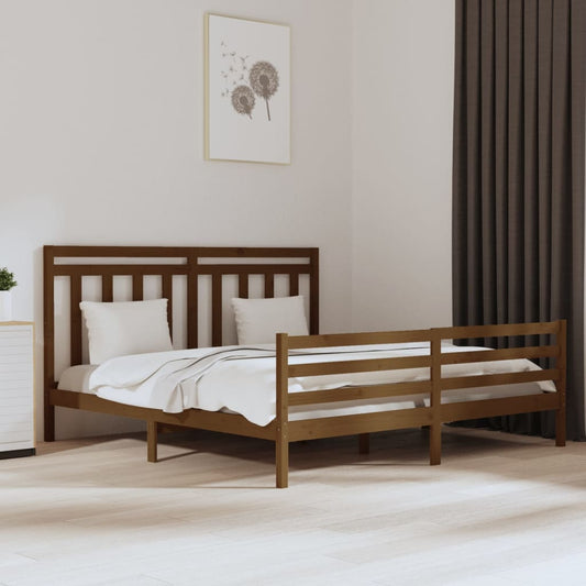 Berkfield Bed Frame Honey Brown Solid Wood 180x200 cm Super King Size