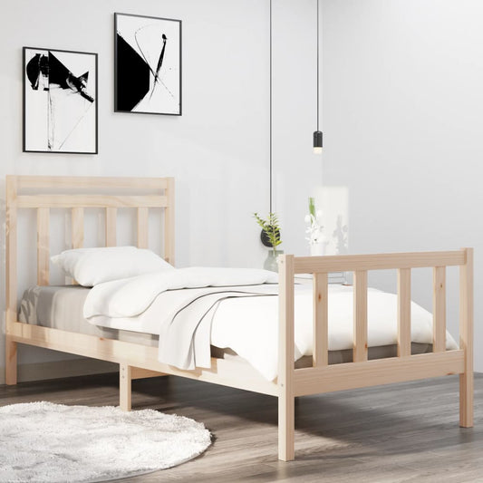 Berkfield Bed Frame Solid Wood 90x190 cm Single