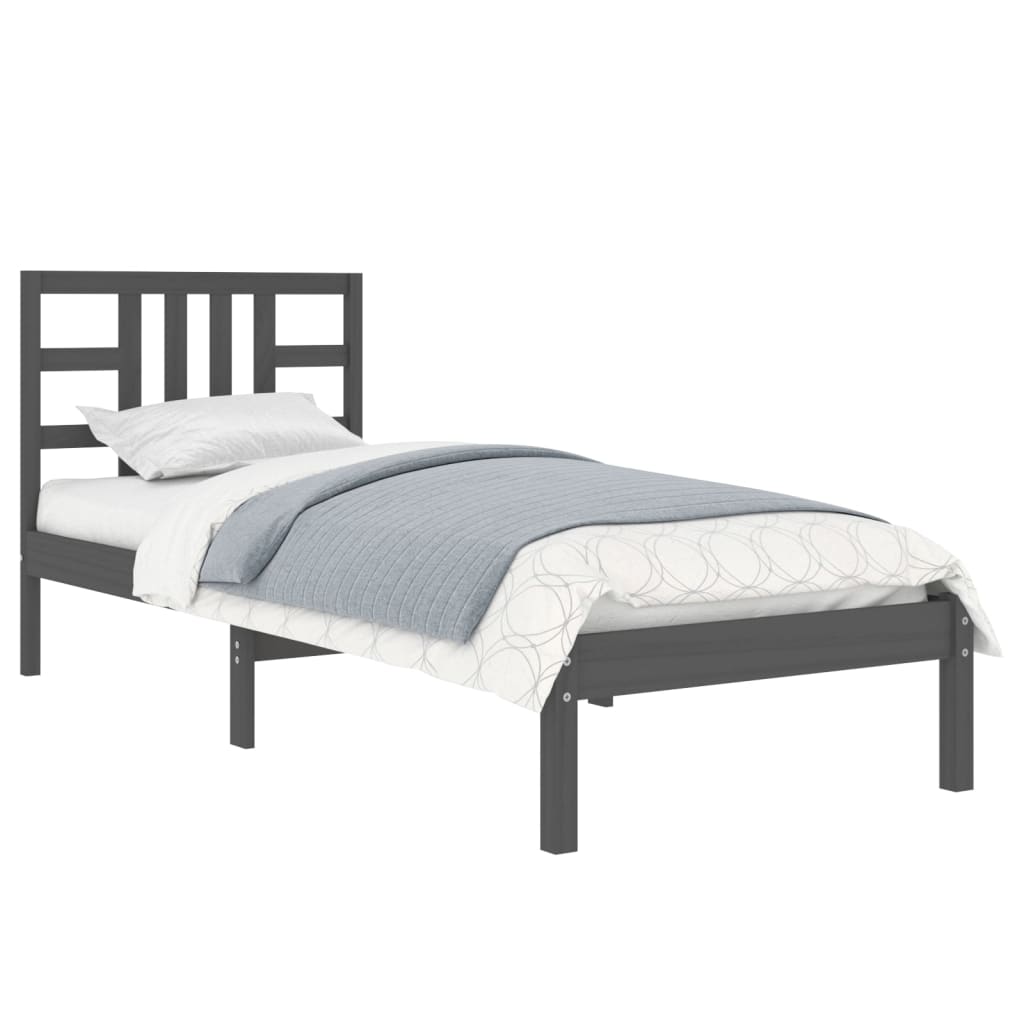 Berkfield Bed Frame Black Solid Wood 90x190 cm Single