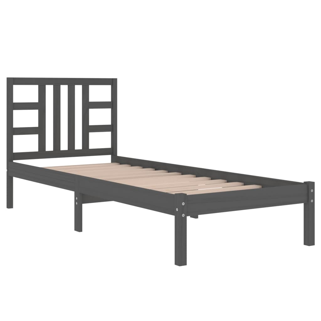 Berkfield Bed Frame Black Solid Wood 90x190 cm Single