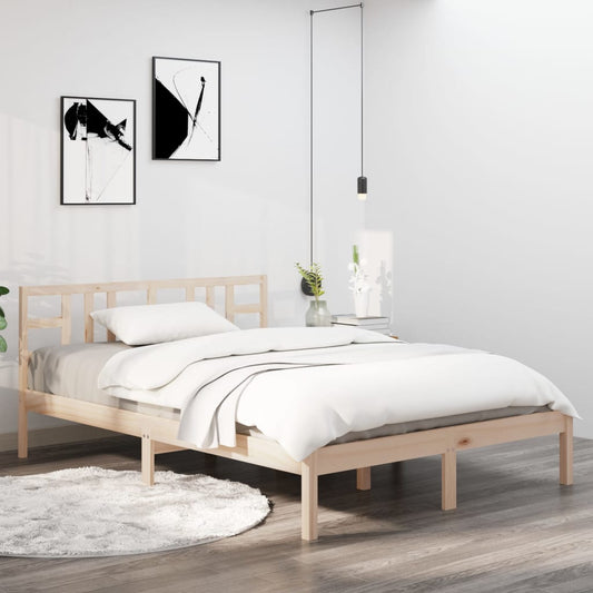 Berkfield Bed Frame Solid Wood 135x190 cm Double