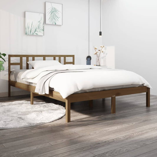 Berkfield Bed Frame Honey Brown Solid Wood 200x200 cm