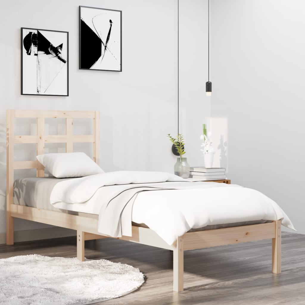 Berkfield Bed Frame Solid Wood 90X190 cm Single