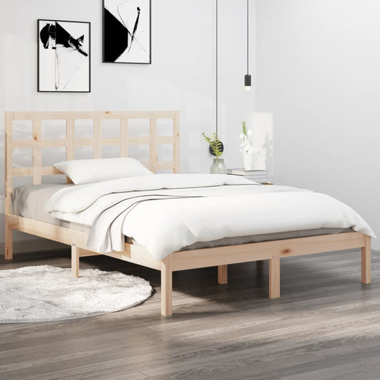 Berkfield Bed Frame Solid Wood 140x190 cm