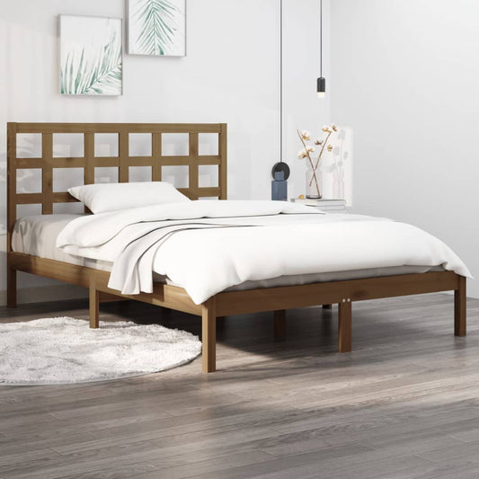 Berkfield Bed Frame Honey Brown Solid Wood 120x200 cm