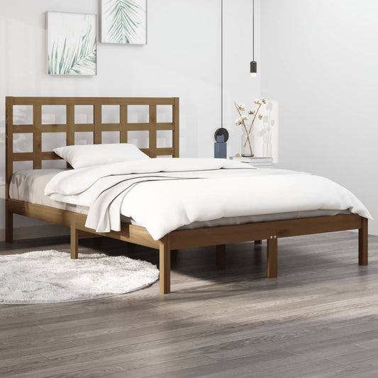 Berkfield Bed Frame Honey Brown Solid Wood 150x200 cm King Size