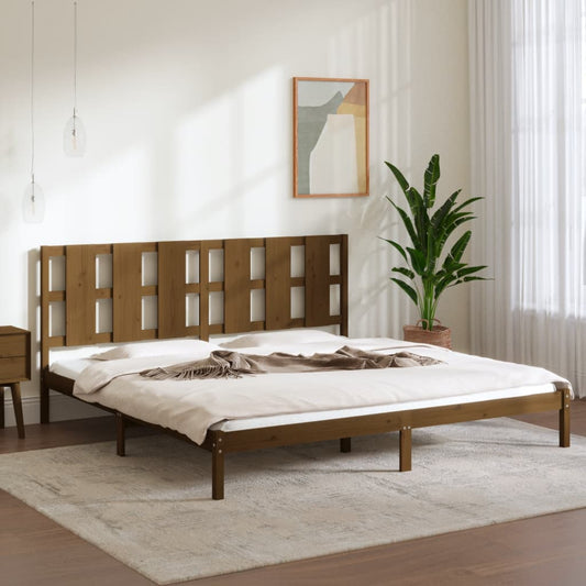 Berkfield Bed Frame Honey Brown Solid Wood 180x200 cm Super King Size
