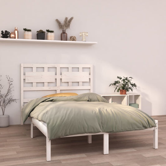 Berkfield Bed Frame White Solid Wood 135x190 cm Double