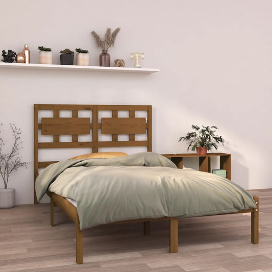 Berkfield Bed Frame Honey Brown Solid Wood 140x190 cm