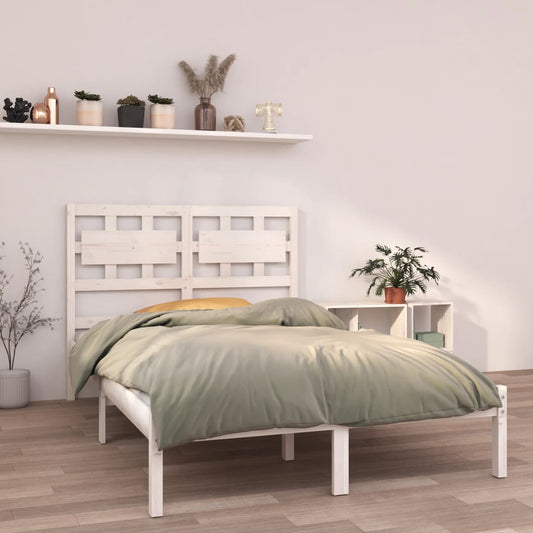 Berkfield Bed Frame White Solid Wood 140x200 cm