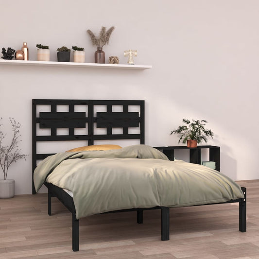 Berkfield Bed Frame Black Solid Wood 140x200 cm