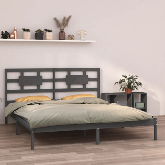 Berkfield Bed Frame Grey Solid Wood 160x200 cm