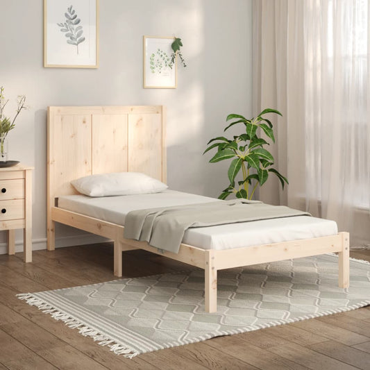 Berkfield Bed Frame Solid Wood Pine 90X190 cm Single