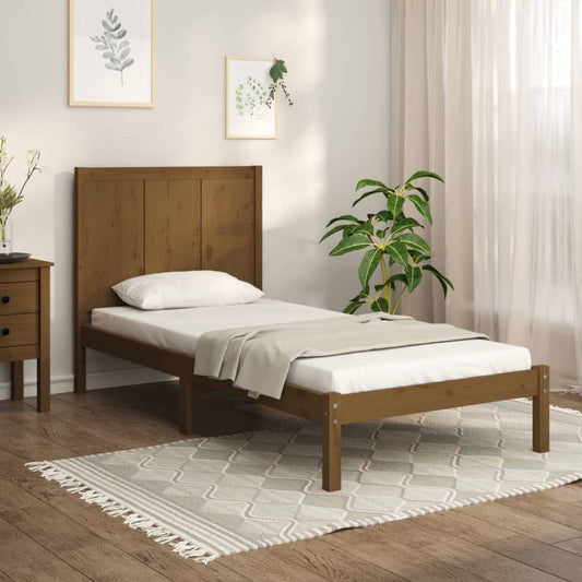 Berkfield Bed Frame Honey Brown Solid Wood Pine 100x200 cm