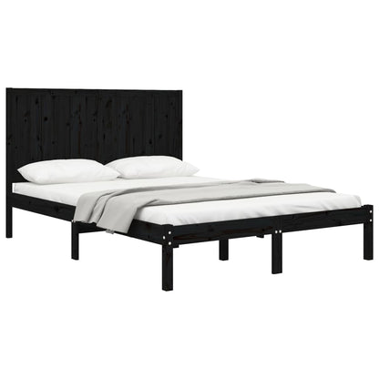 Berkfield Bed Frame Black Solid Wood Pine 120x200 cm
