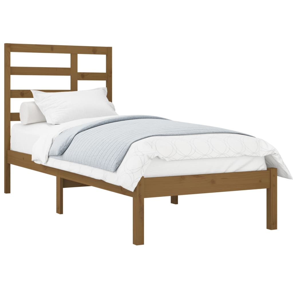 Berkfield Bed Frame Honey Brown Solid Wood 90x200 cm