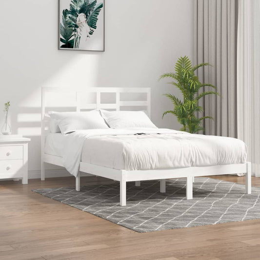 Berkfield Bed Frame White Solid Wood 150x200 cm King Size